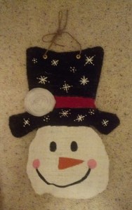 Burlap Snowman Door Hanger Tutorial