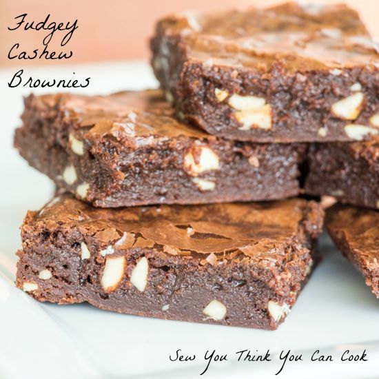 Fudgey Cashew Brownies for Crazy Ingredient Challenge from Sew You Think You Can Cook