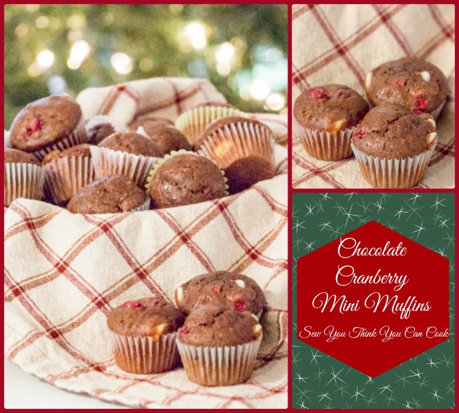Chocolate Cranberry Mini Muffins for Crazy Ingredient Challenge and #SundaySupper from Sew You Think You Can Cook