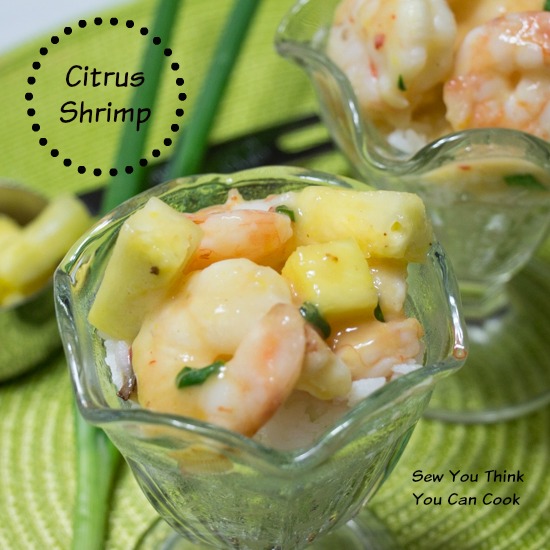 citrus shrimp for blogger clue from sew you think you can cook