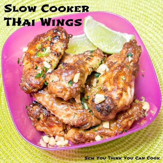 Slow Cooker Thai Wings for #SundaySupper from Sew You Think You Can Cook