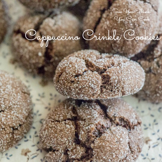 cappuccino crinkle cookies for Secret Recipe Club from Sew You Think You Can Cook