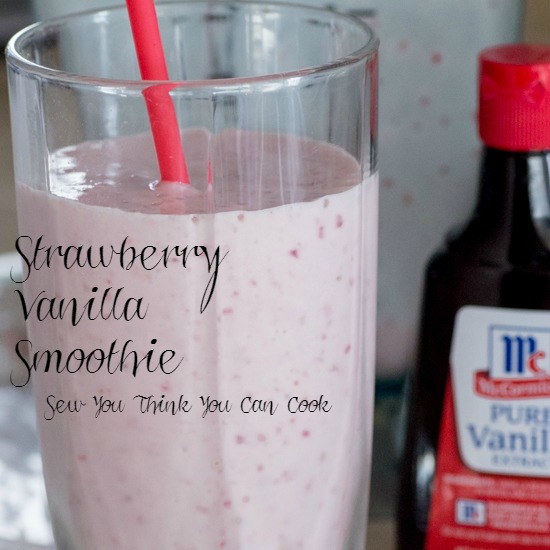 Strawberry Vanilla Smoothie for Secret Recipe Club from Sew You Think You Can Cook