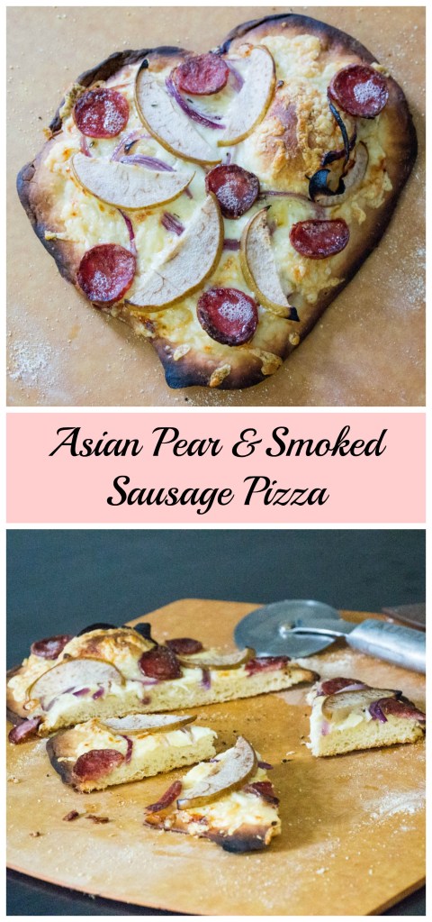 Asian Pear and Smoked Sausage Pizza | Sew You Think You Can Cook | http://sewyouthinkyoucancook.com