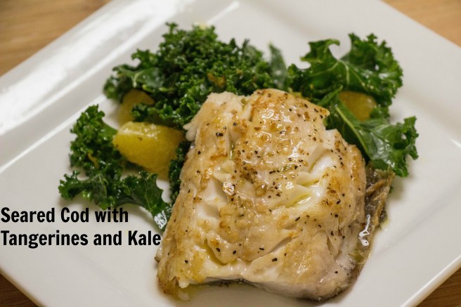Seared Cod with Tangerines and Kale | Sew You Think You Can Cook | http://sewyouthinkyoucancook.com