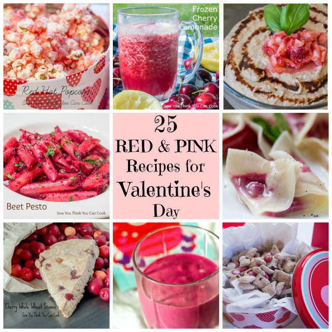 25 Red & Pink Recipes for Valentine's Day | http://sewyouthinkyoucancook.com