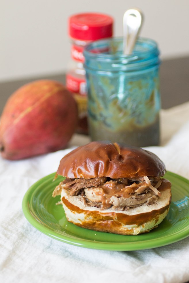 Pear Barbecue Pulled Pork Sandwich | Sew You Think You Can Cook | http://sewyouthinkyoucancook.com