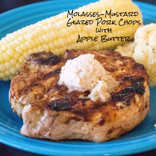 Molasses-Mustard Glazed Pork Chops with Apple Butter for #AppleWeek from Sew You Think You Can Cook