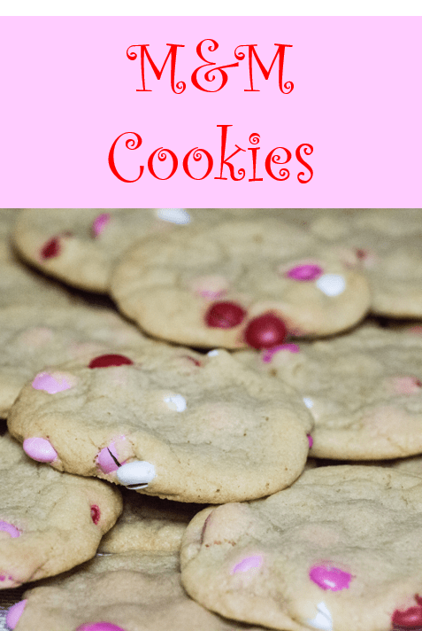 M&M Cookies perfect for Valentine's Day | Sew You Think You Can Cook | http://sewyouthinkyoucancook.com
